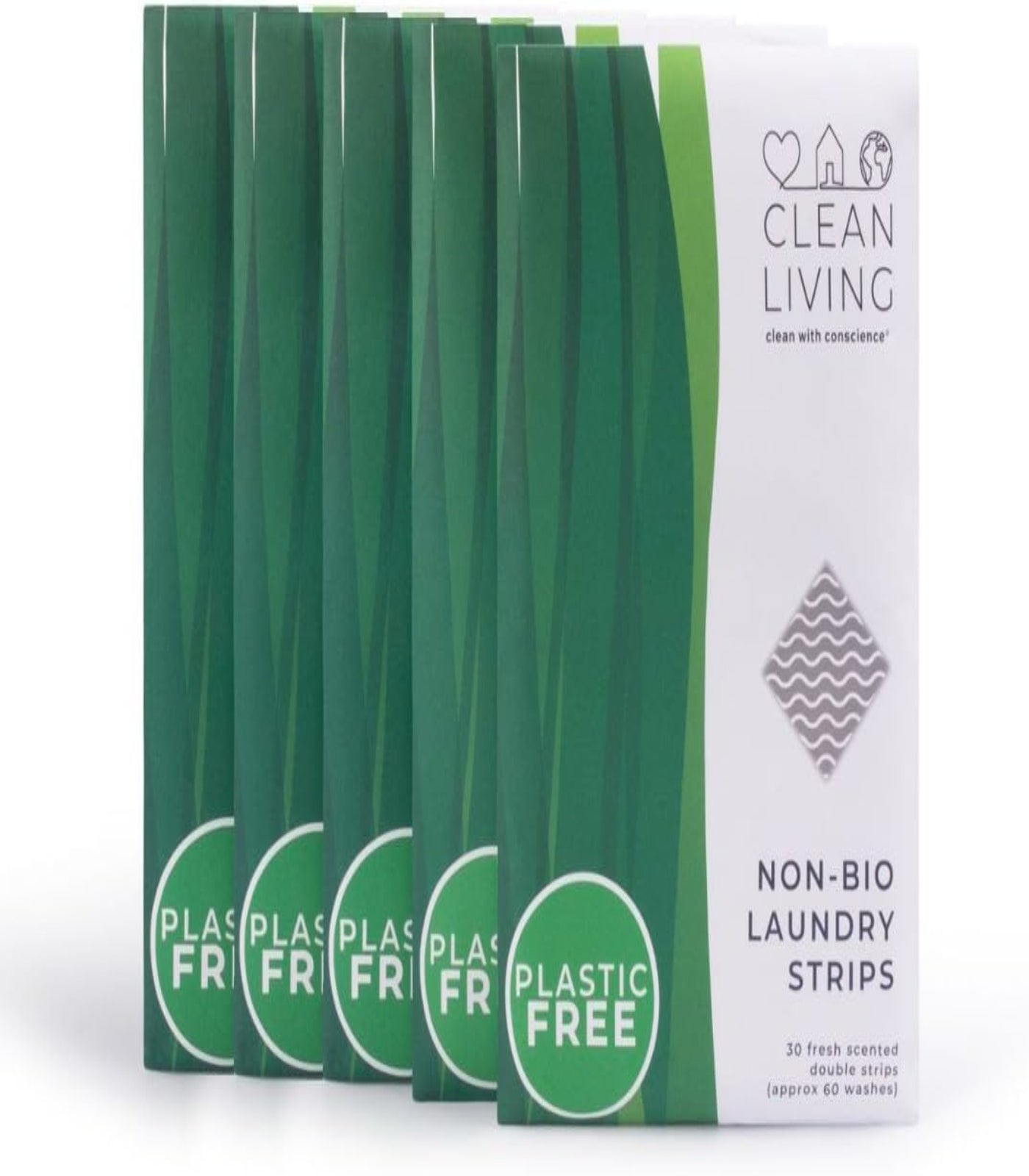 Laundry Detergent Strips Sheets (Pack of 5) - Eco Friendly & Vegan - Up to 300 Washes/Loads