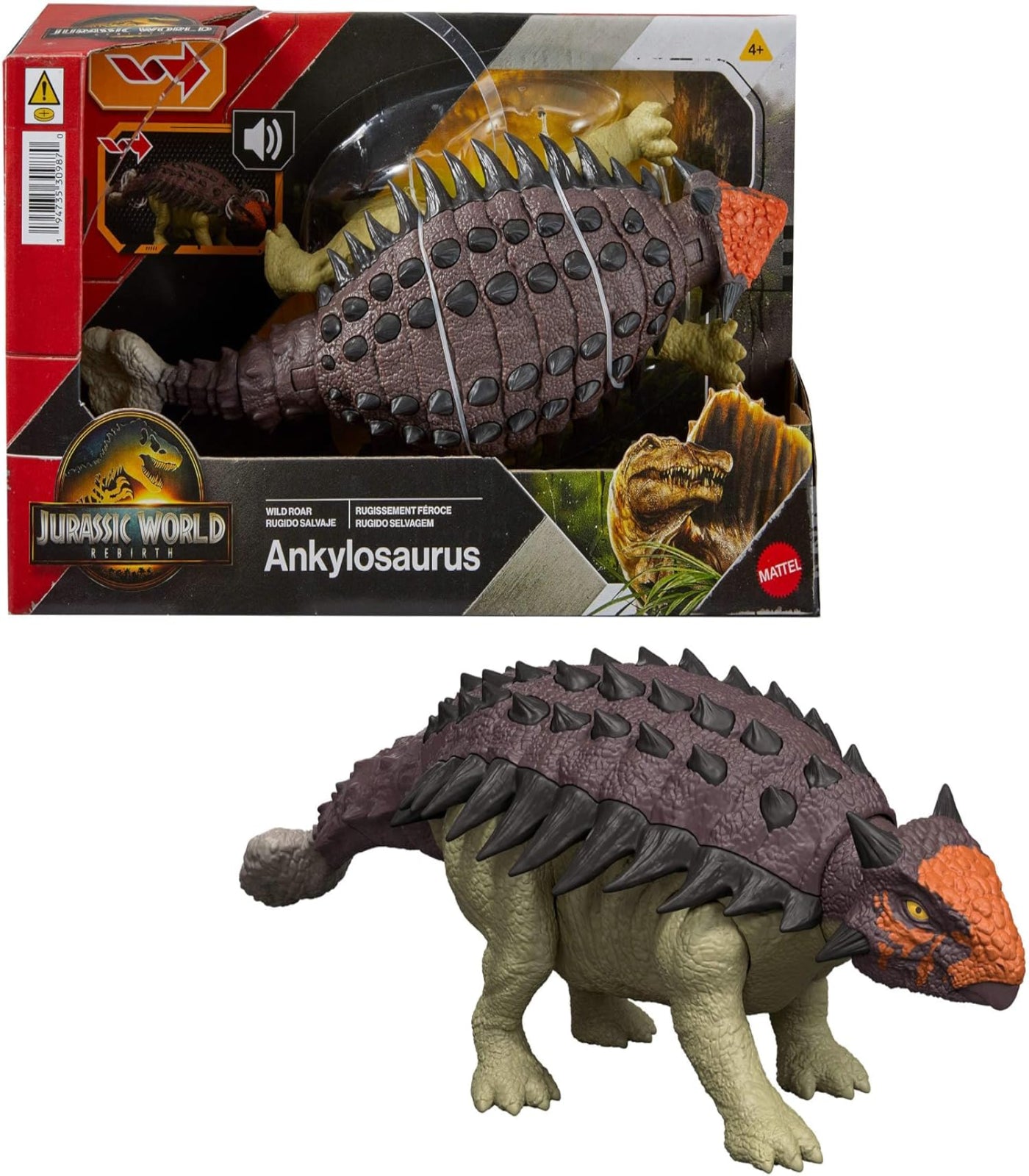 Mattel Jurassic World Ankylosaurus Dinosaur Figure 4+