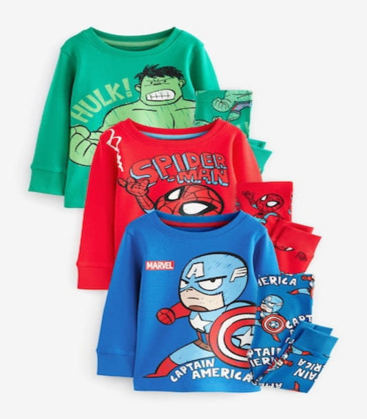 NEXT Marvel Pyjamas 3 Pack 7-8 Years