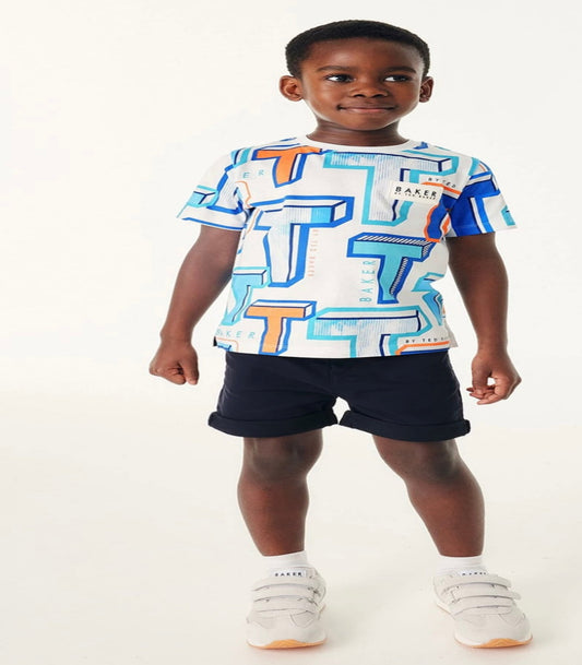 NEXT Ted Baker White Graphic T T-Shirt Size 3-4 Years