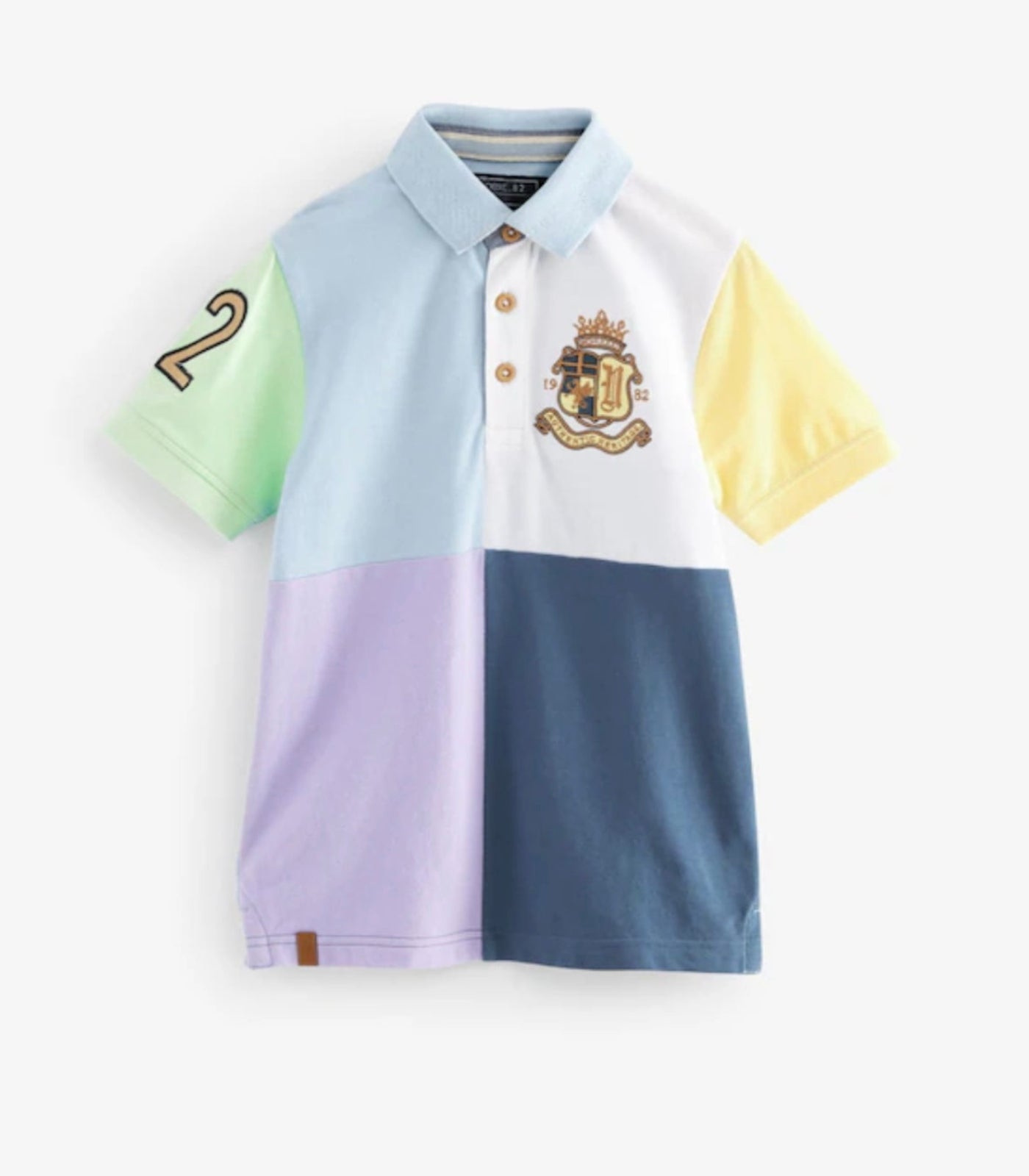 Next Pastel/Blues Short Sleeve Colourblock Polo Shirt Size 3 Years