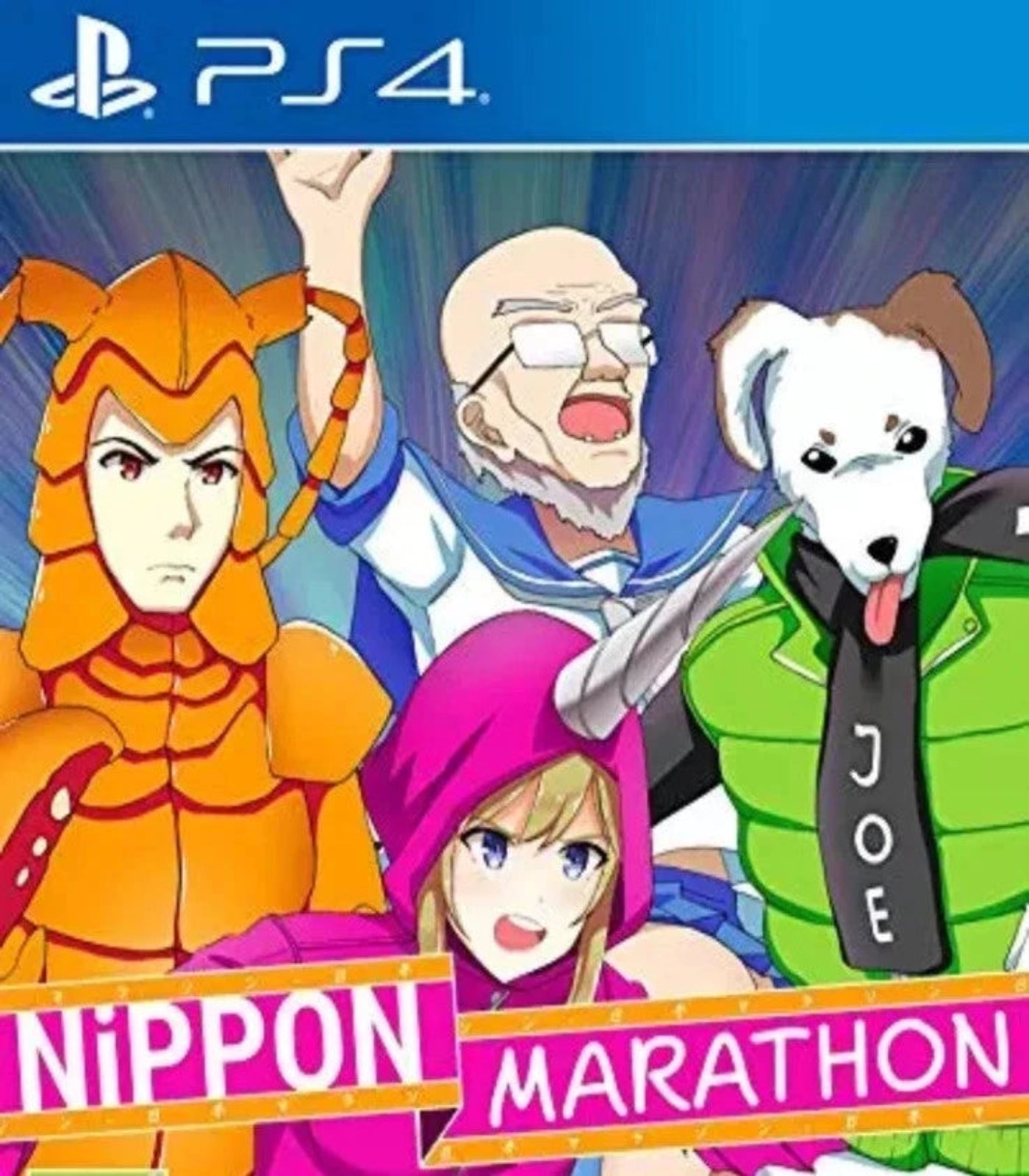 PS4 game cover featuring animated characters with 'Nippon Marathon' text