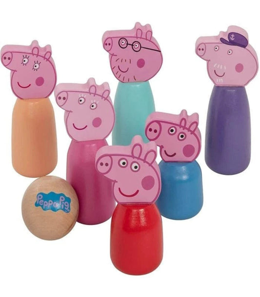 Peppa Pig Wooden Skittles And Ball