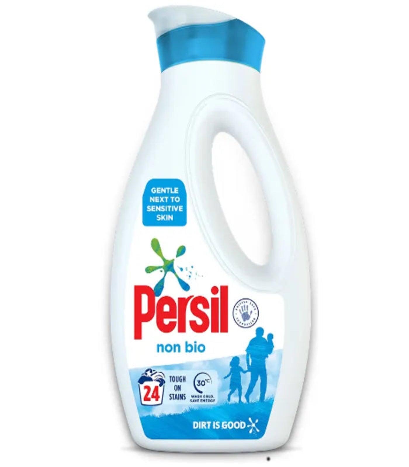 Persil non bio laundry detergent bottle on a white background