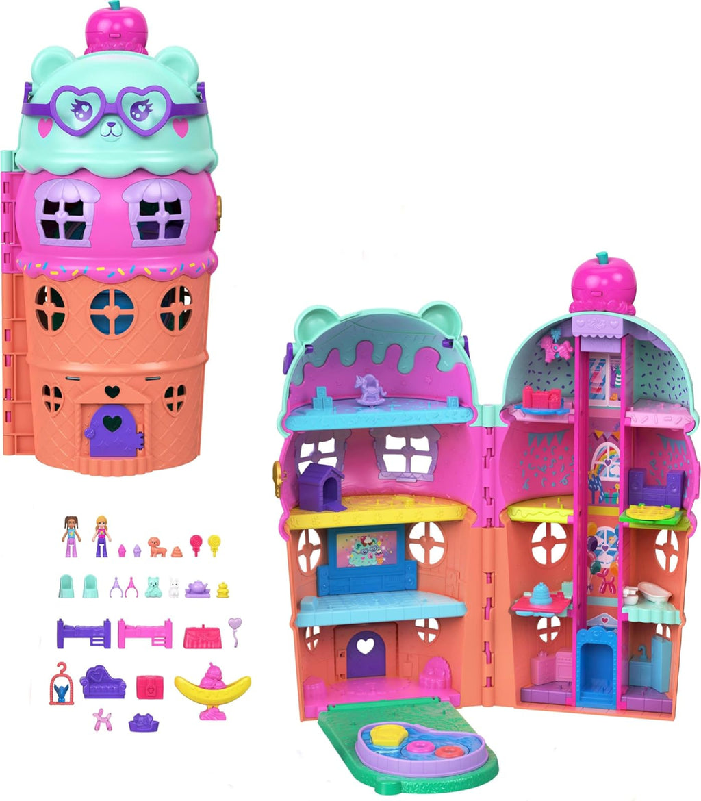 Polly Pocket Micro Dolls & Large Gelato House Playset