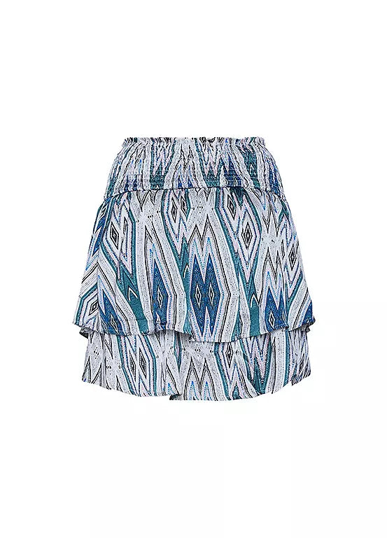 Sisters Point Ethnic Printed Mini Frill Skirt Size L RRP £24