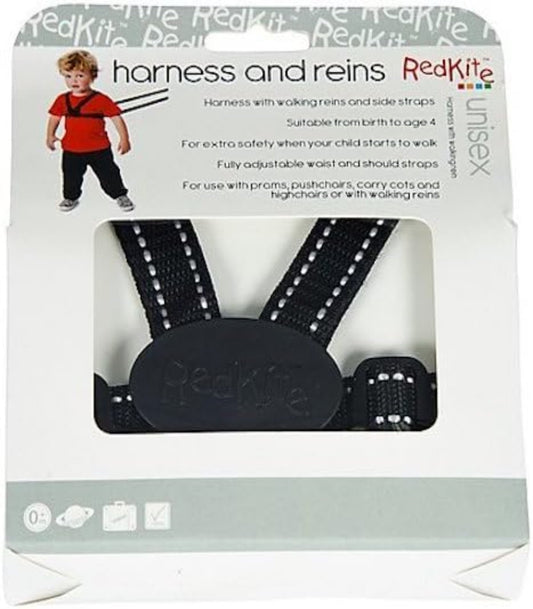 Red Kite Black Reflective Harness And Reins