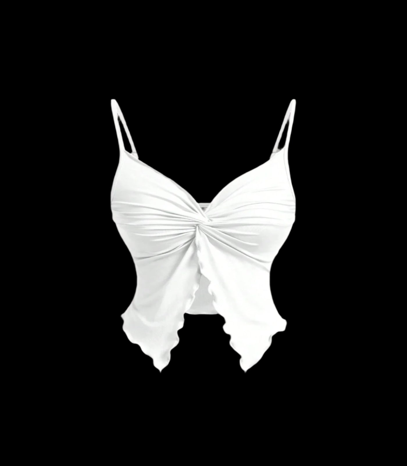 White lace bralette on a gray background