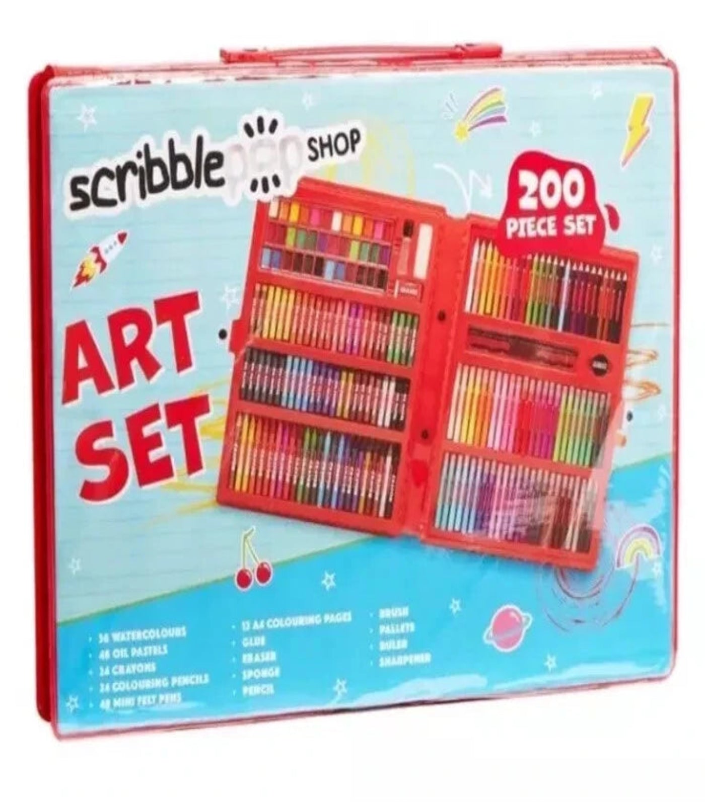 Scribble Pop 200 Piece Arts & Crafts Drawing, Painting Set