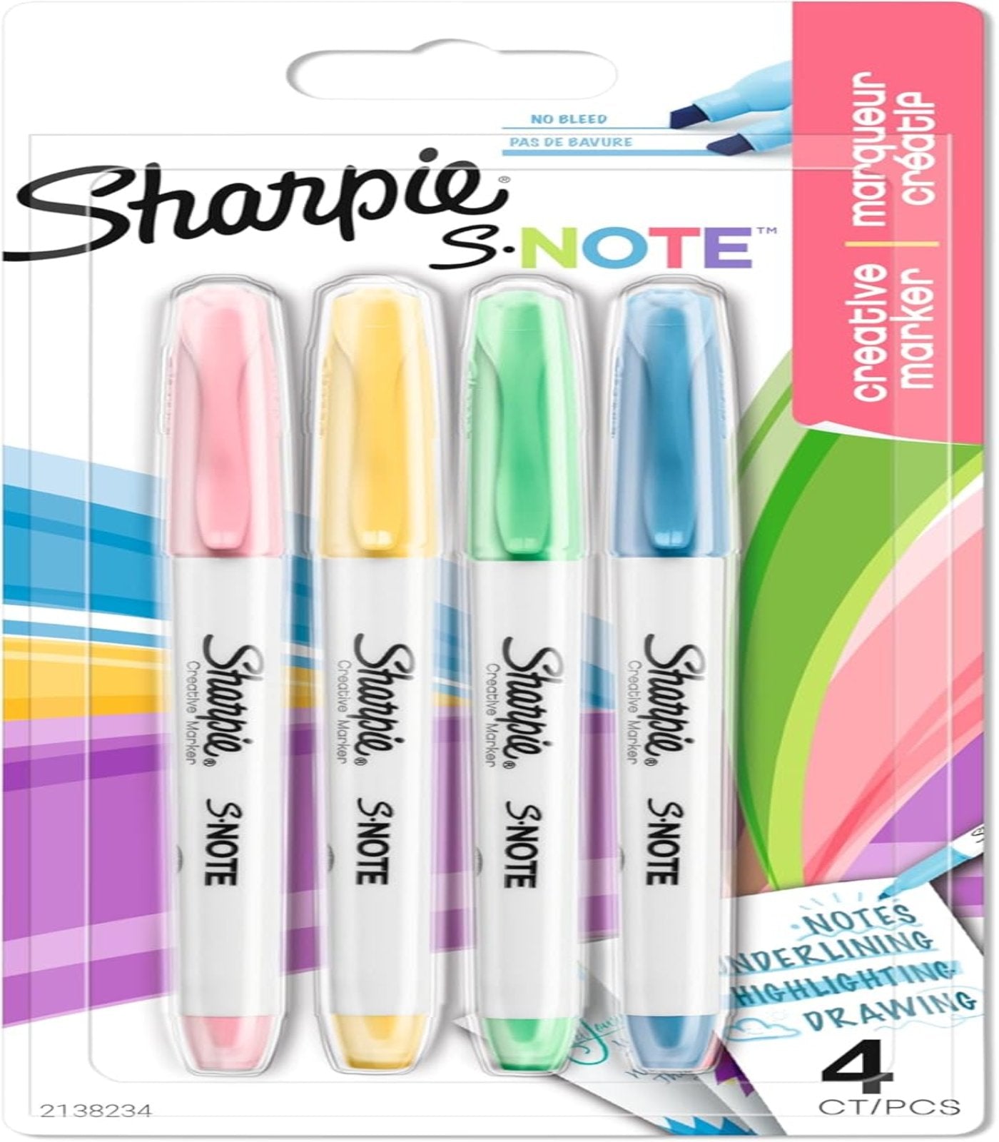 Sharpie S-Note Highlighter Pens 4 Pack