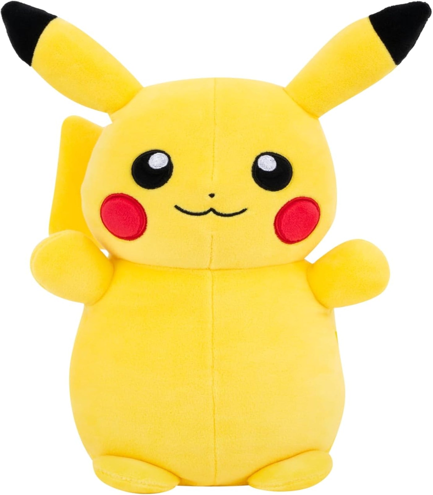 Plush toy of Pikachu on a white background