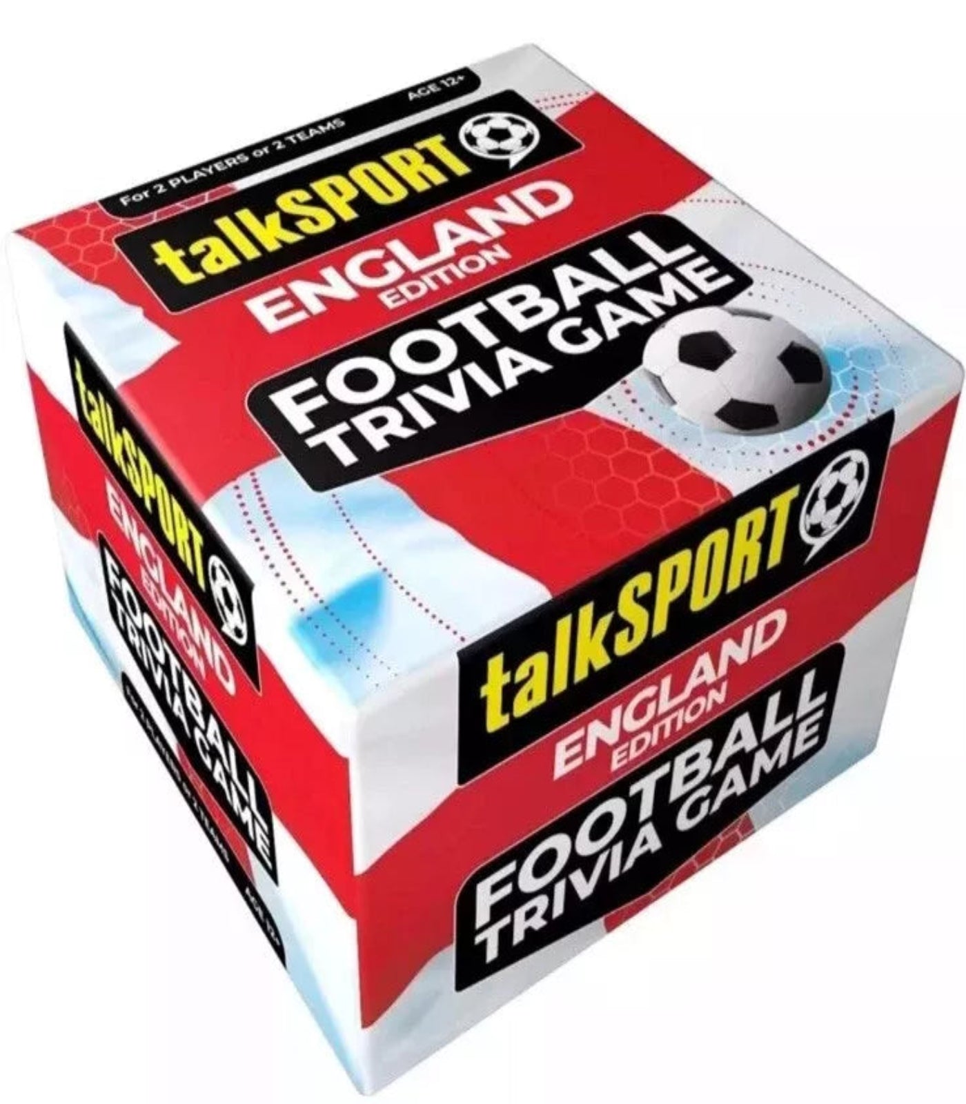 talkSPORT England Edition Football Trivia Game box on a white background