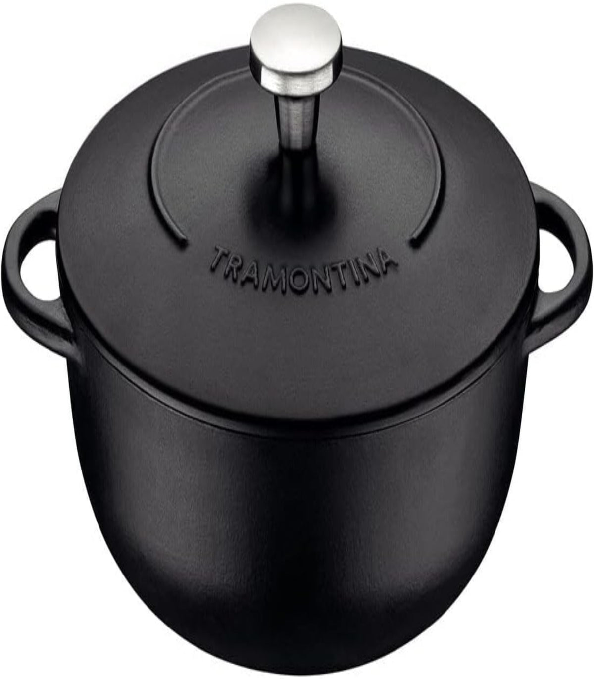 Black铸铁锅 with Tramontina branding on a white background