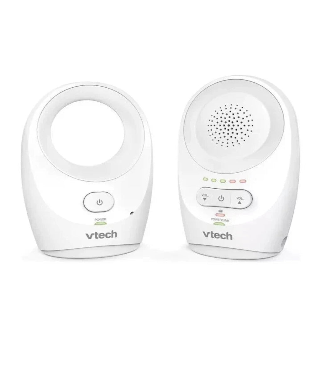 Two Vtech baby monitors on a white background