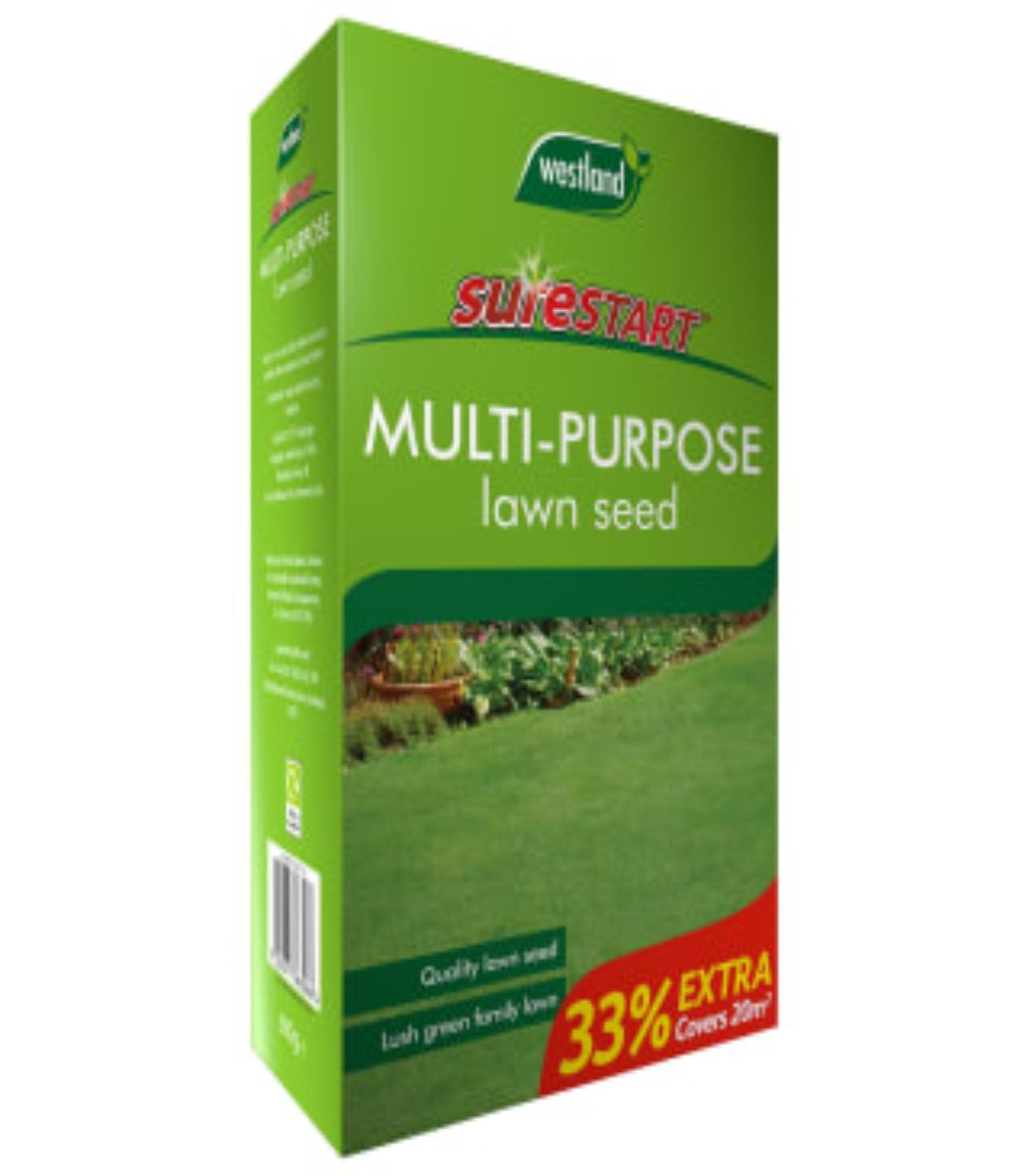 Westland Sunestart Multi-Purpose Lawn Seed packaging on a white background