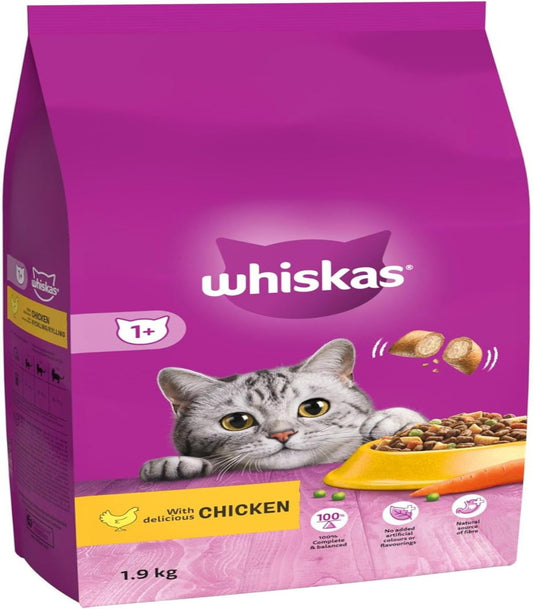 Whiskas Chicken Dry Cat Food 1+ 1.9kg