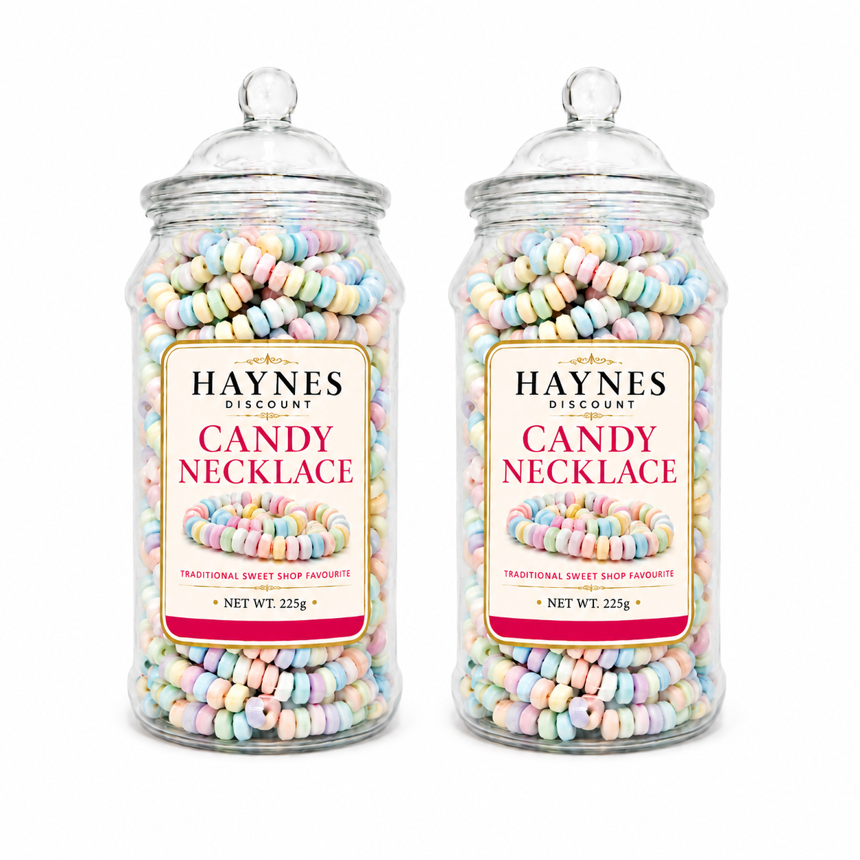 Retro Candy Sweet Necklace Gift Jar 225g 2pk
