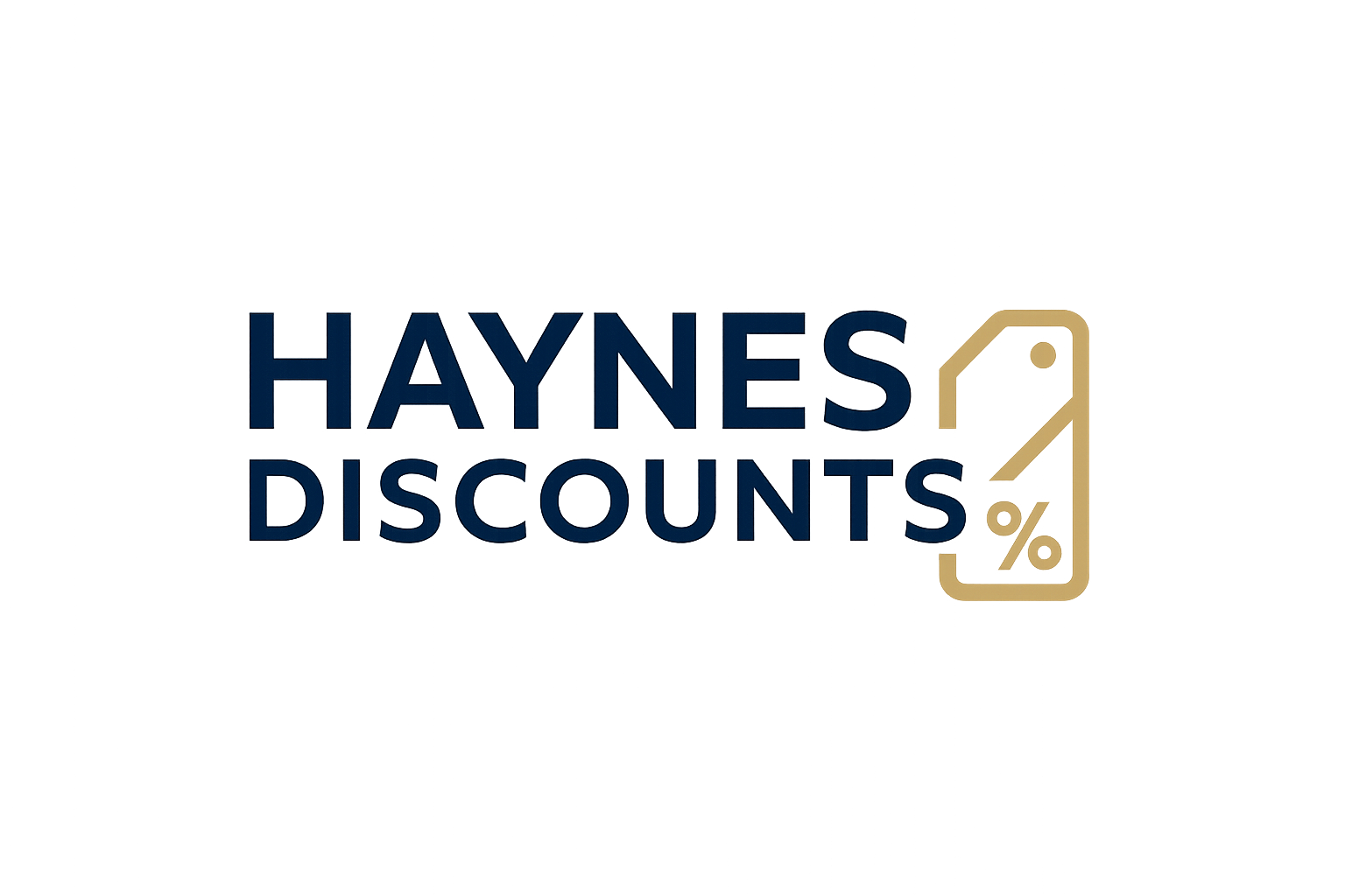 Create me a professional logo with the brand name called Haynes Discounts