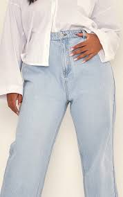 PRETTYLITTLETHING Plus Light Blue Wash High Rise Straight Leg Jeans size 20 RRP£28