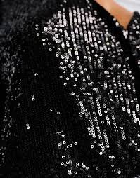 ASOS DESIGN Curve Sequin Wrap Bodysuit - Black Size 24 RRP 34