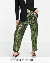 ASOS DESIGN Curve sequin slouchy trouser khaki Size 20 RRP £60