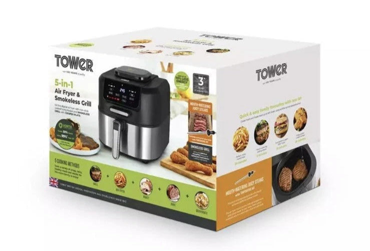 Tower 5 In 1 Air Fryer & Smokeless Grill