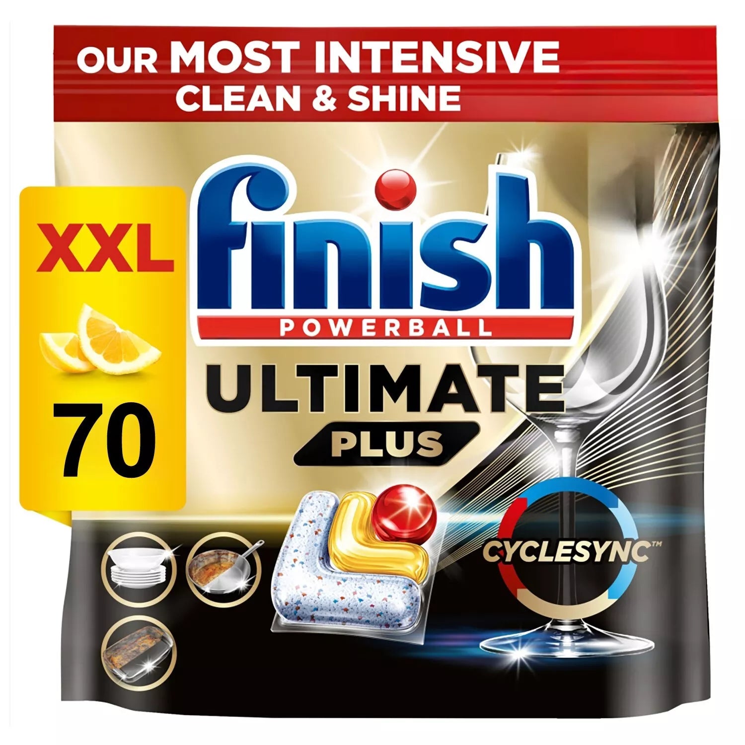 Finish Ultimate Plus Lemon Scented Dishwasher Tablets (70 Tabs)