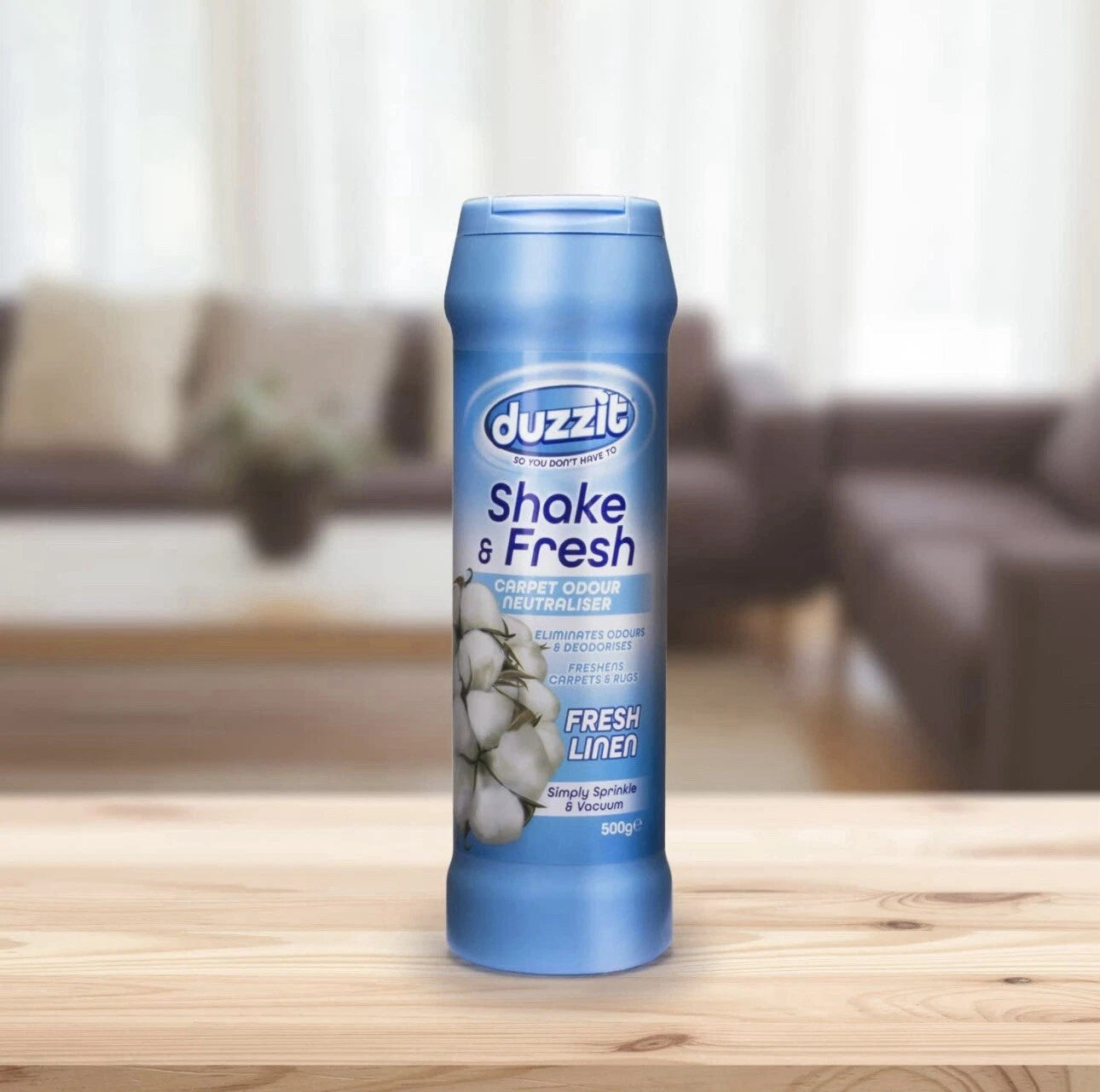 Duzzit Shake & Fresh Carpet Odour Neutraliser Fresh Linen 500g (2 Pack)