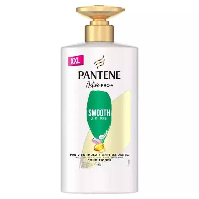 Pantene Active Pro-V Smooth & Sleek 3 In 1 Shampoo 600ml & Hair Conditioner 490m