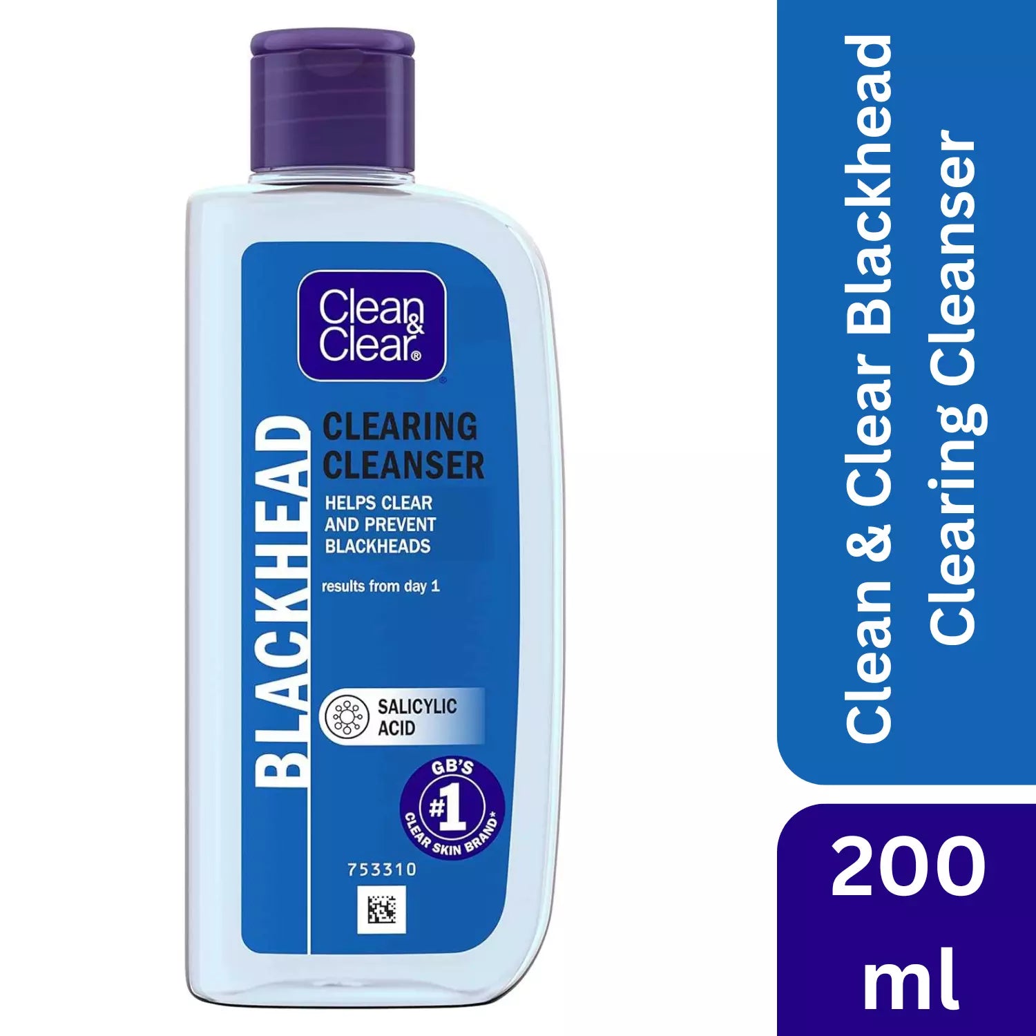 Clean And Clear Blackhead Clearing Oil Free Cleanser 200ml (2 Pack)
