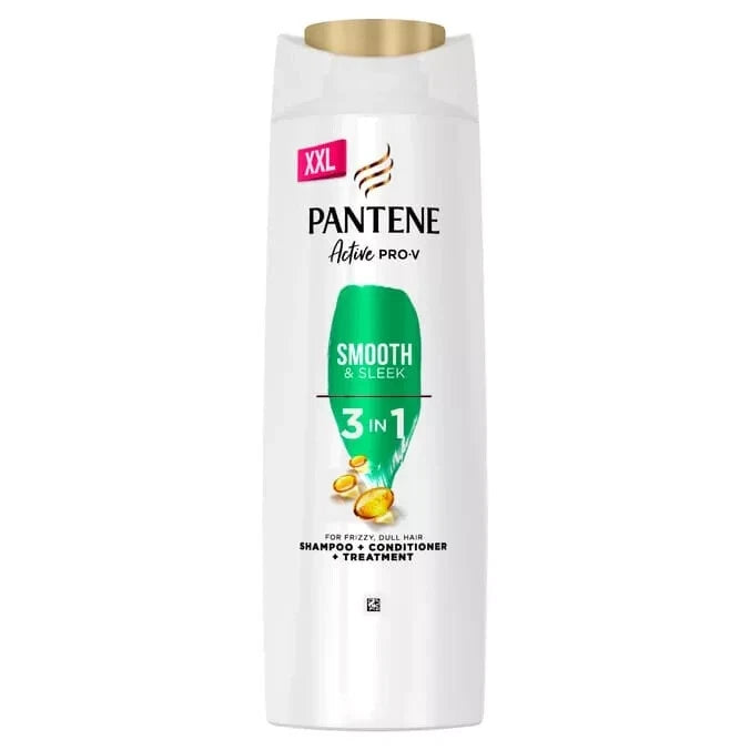 Pantene Active Pro-V Smooth & Sleek 3 In 1 Shampoo, Conditioner & Treatment 600ml (2 Pack)