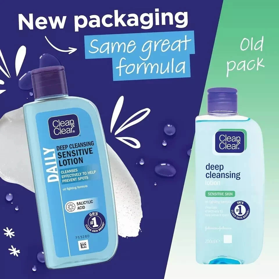 Clean & Clear Deep Cleansing Lotion For Sensitive Skin 200ml (2 Pack)