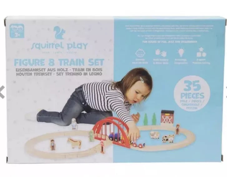Squirrel Play 35 Piece Wooden Train Set 3+