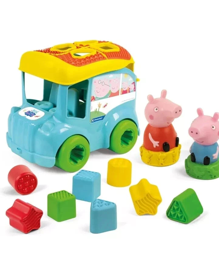 Clementoni Peppa Pig Soft Blocks School Bus 18 Months