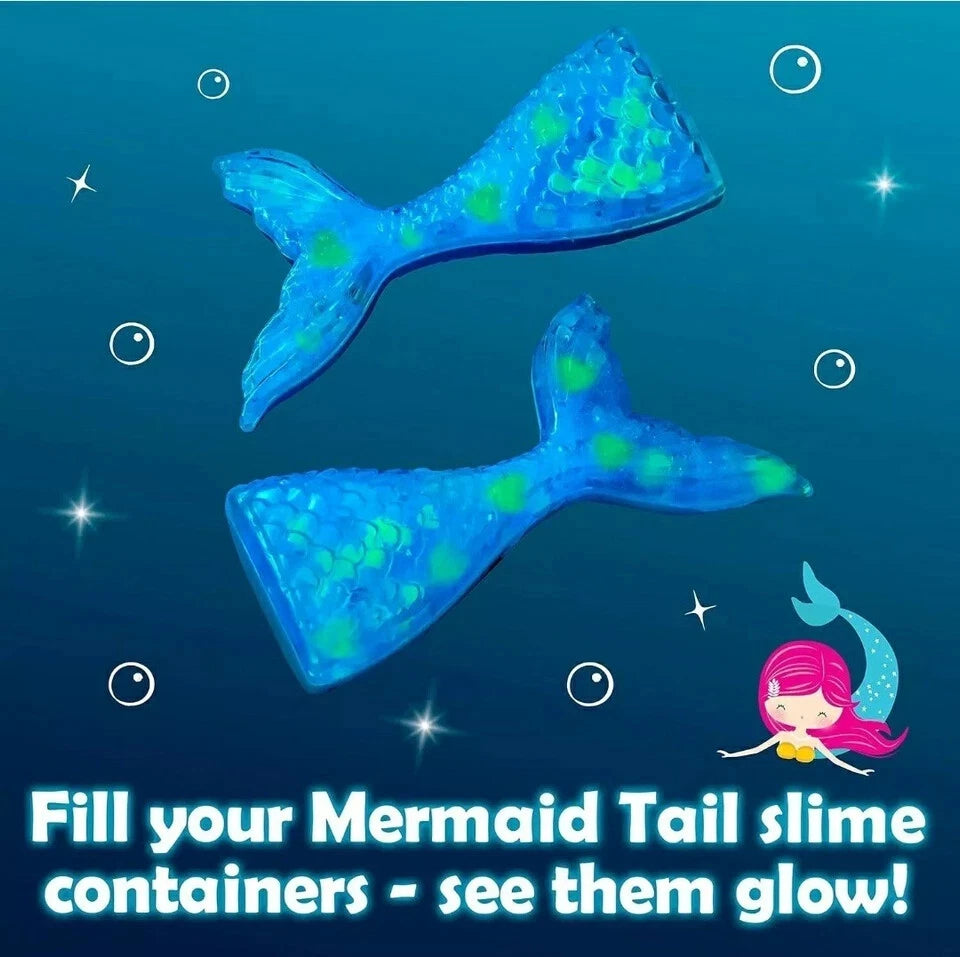 Mermaid Slime Kit 35-Pieces Set Glow In The Dark Sensory Kit