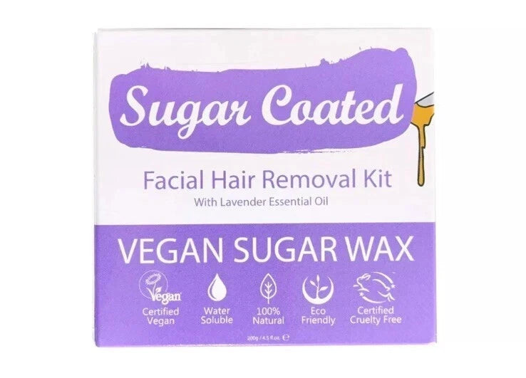 Sugar Coated Vegan Sugar Wax Facial Hair Removal Kit 200g