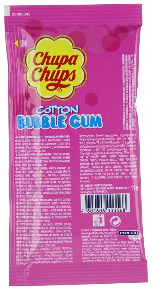 x4 Chupa Chups Cotton Candy Bubble Gum 11g