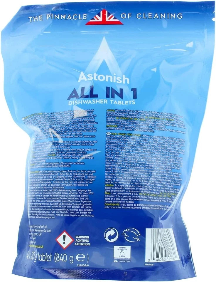 Astonish All in 1 Dishwasher Tablets Lemon Fresh 42 Tablets