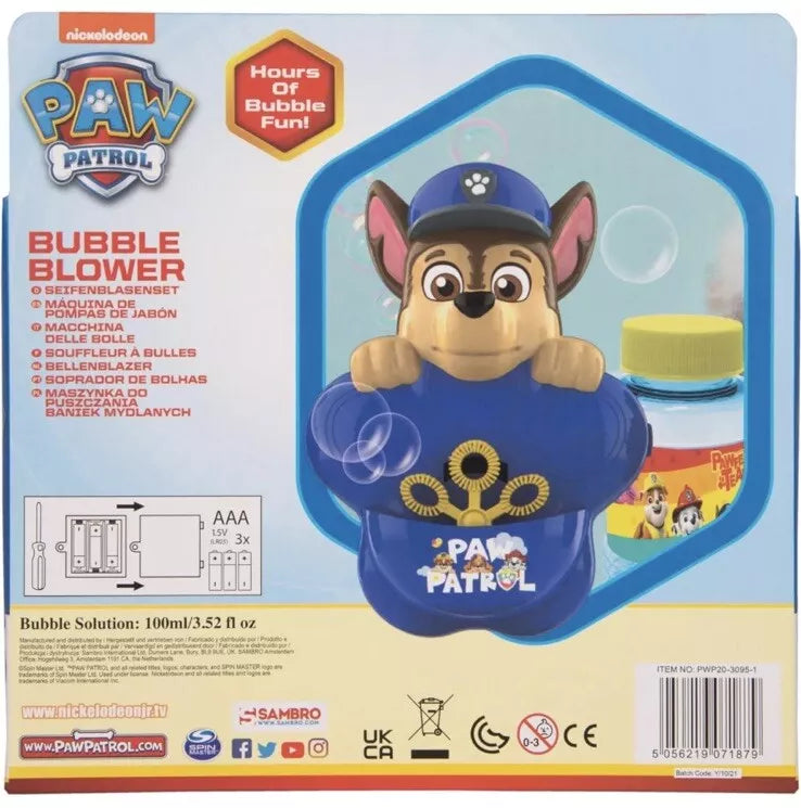Paw Patrol Chase Bubble Blower 3+