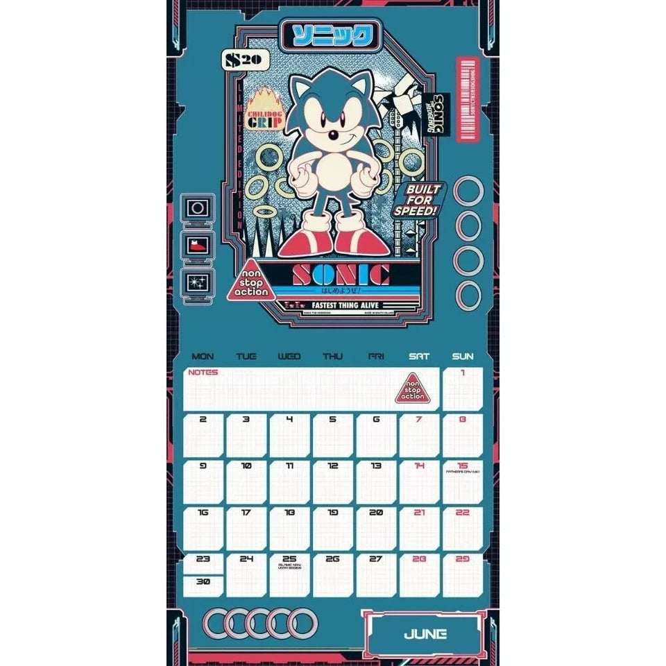Sonic The Hedgehog 2025 Calendar