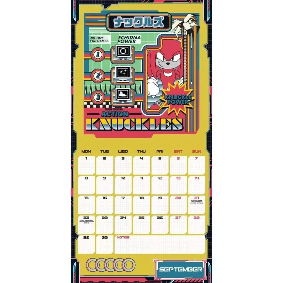 Sonic The Hedgehog 2025 Calendar