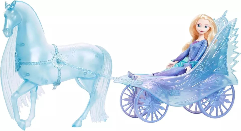 Disney Frozen Elsa Fashion Doll With Mythical Horse Nokk & Adventure Carriage 3+