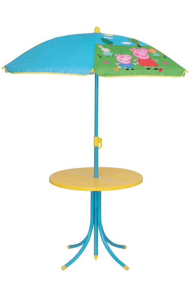 Peppa Pig Kids Garden Patio Set 2 Chairs & Parasol Outdoor Furniture