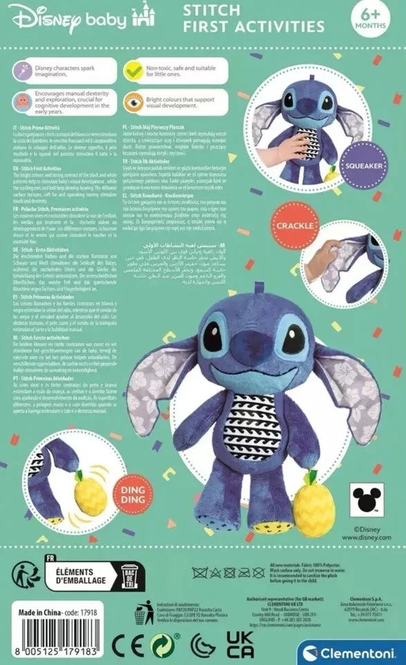 Clementoni Disney Baby Stitch First Activities Soft Plush 6 Months