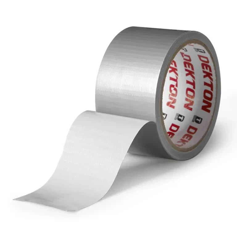 DEKTON Silver Duct Tape 50mm x 10m Waterproof Cloth Tape (2 Pack)