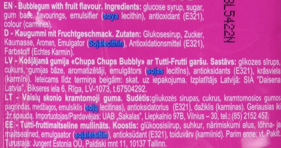 x4 Chupa Chups Cotton Candy Bubble Gum 11g