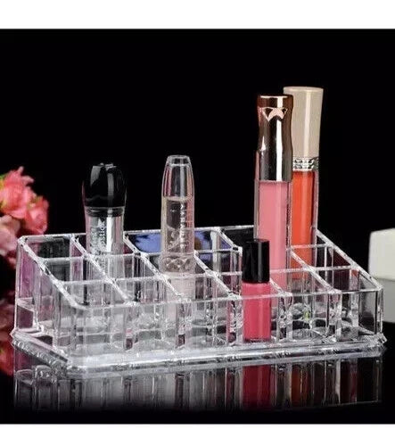 18-Slot Lipstick Makeup Holder Stand Cosmetic Organiser Acrylic