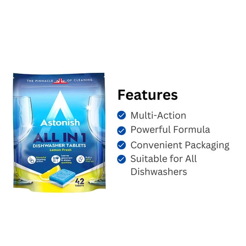 Astonish All in 1 Dishwasher Tablets Lemon Fresh 42 Tablets