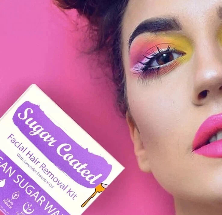 Sugar Coated Vegan Sugar Wax Facial Hair Removal Kit 200g