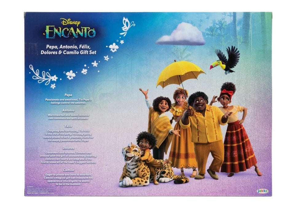Disney Encanto Pepa Antonio Felix Dolores and Camilo Family Figure Doll Set